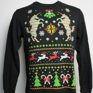 Christmas Unicorn Themed LRG Long Sleeve Pullover